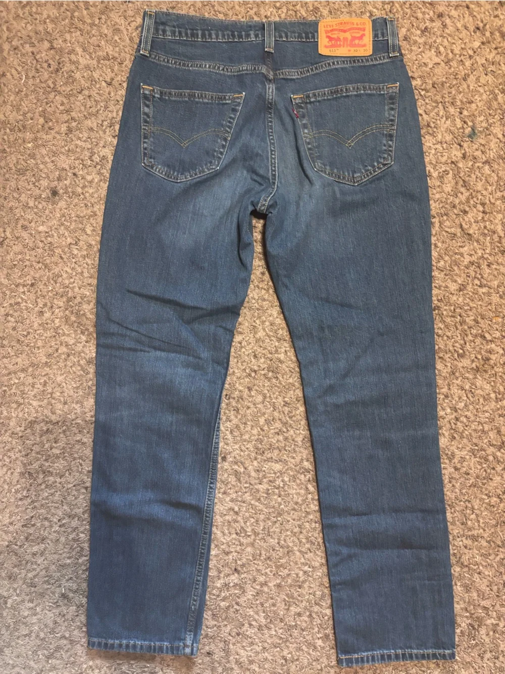 Levi's Men's Blue Relaxed Straight Jeans with Signature Patch 32/30